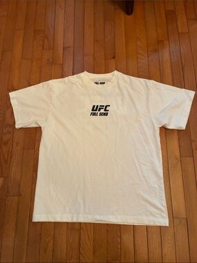 UFC White Short Sleeve Tee with Purple & Green Los Angeles Graphic